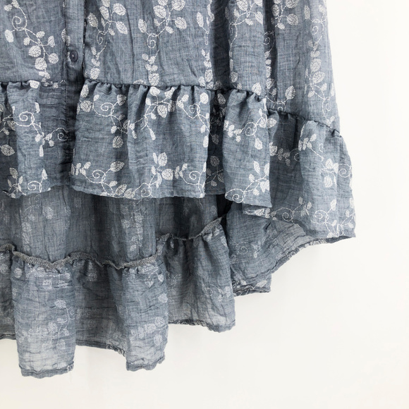 DOE & RAE Hi Low Floral Peasant Mini Dress Plus 1X - Picture 3 of 7